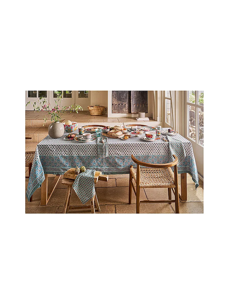 PIP STUDIO Nappe BLOOMING TALES 150x300cm Kaki-Bleu camel